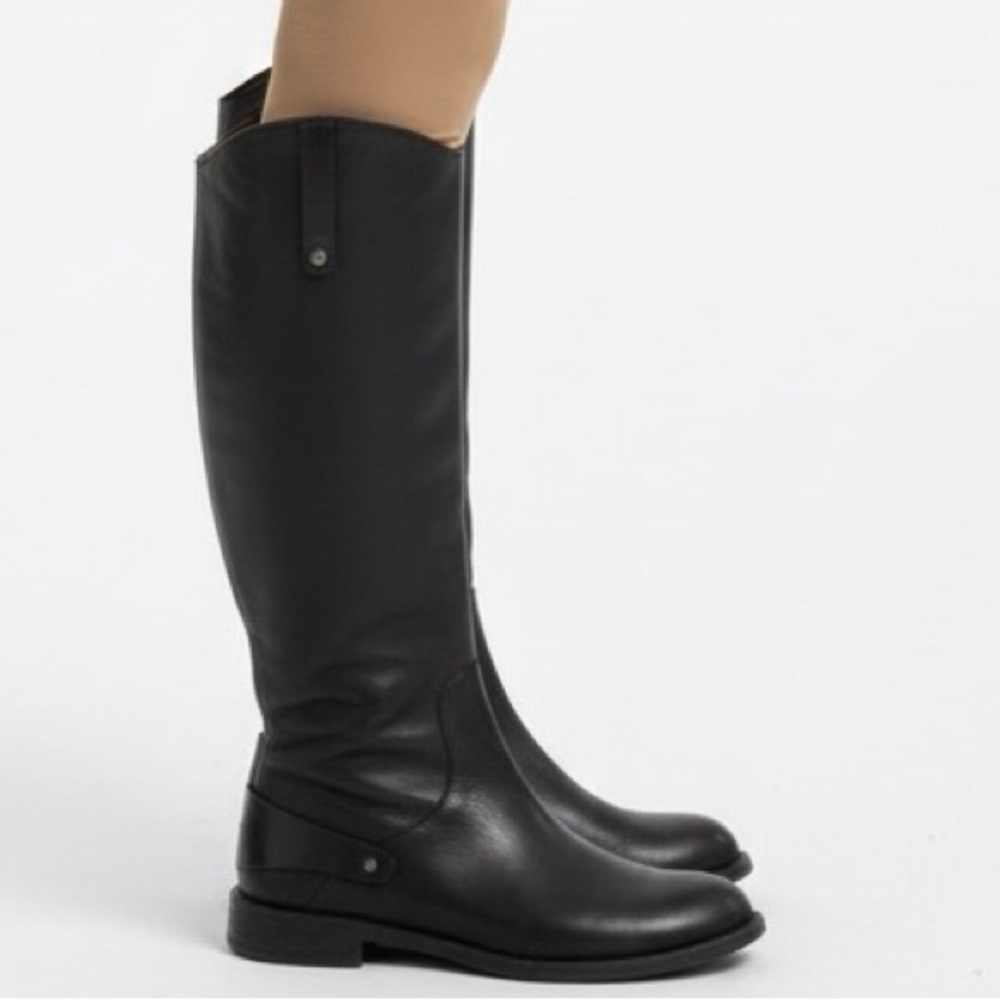 Halogen Keri Black Leather Tall Riding Boots 6 M